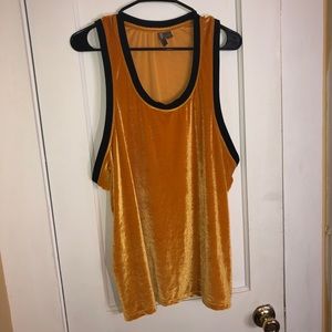 ASOS velvet unisex golden yellow tank top